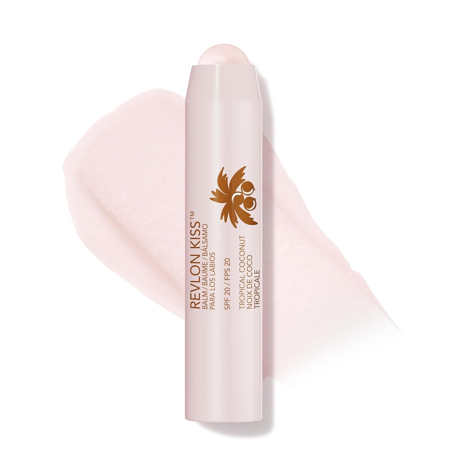 Revlon Lip Balm, Kiss Tinted Lip Balm, SPF 20, with Natural Fruit Oils, 010 Tropical Coconut, 0.09 Oz