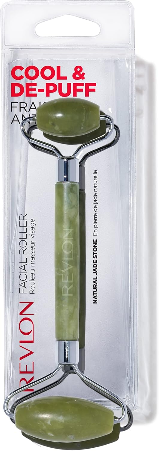 Revlon Jade Stone Face Roller, Dual-Sided Face Massager to Cool and De-Puff