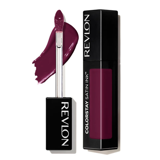 Revlon ColorStay Satin Ink Liquid Lipstick, with Black Currant Seed Oil, 022 Black Cherry, 0.17 Fl Oz