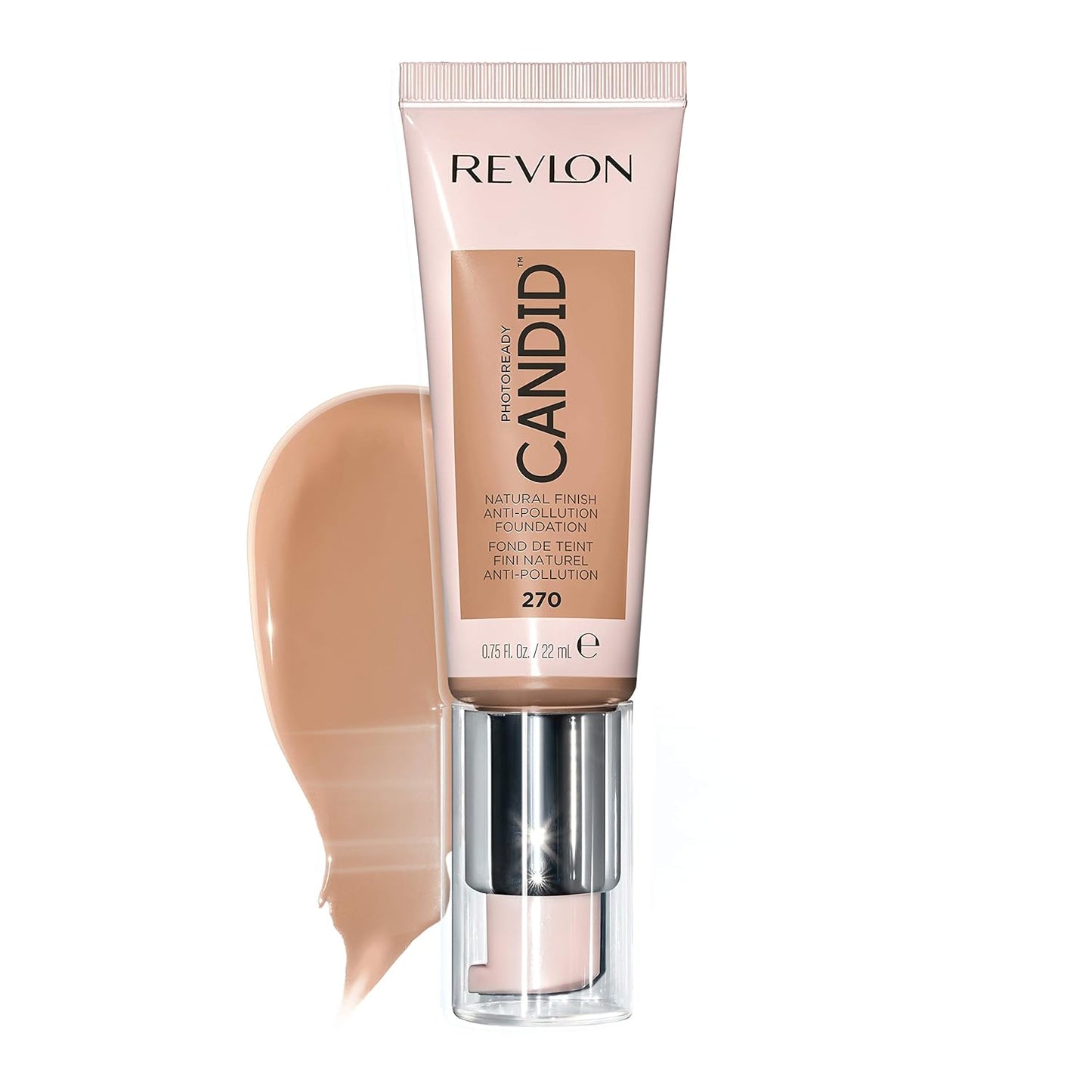 Revlon PhotoReady Candid Natural Finish Foundation, 270 Medium Beige, 0.75 Fl Oz